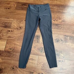 Nike Womens recycled polyester full length leggings gray black logo